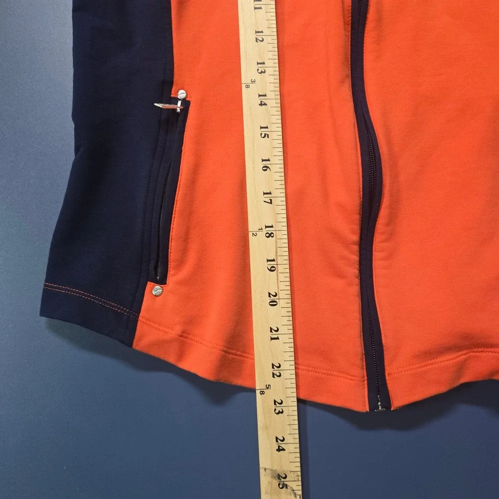 Lauren Active Ralph Lauren Orange Navy Colorblock Full Zip Track Jacket Womens M